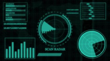 Radar ekranı animasyon arkaplanını gösteren farklı bilgiler. rs_1153