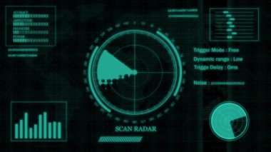 Radar ekranı animasyon arkaplanını gösteren farklı bilgiler. rs_1154