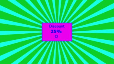 Comic Pop Art 'ın'% 25 indirimli 'yazısı, sürpriz an stil ışınları animasyonu. rs_ 1217