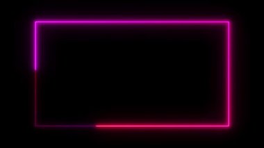 Dikdörtgen parlak renkli şekil, güneş alevi neon geometrik animasyon arka planı. rs_1241