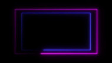 Dikdörtgen parlak renkli şekil, güneş alevi neon geometrik animasyon arka planı. rs_1246
