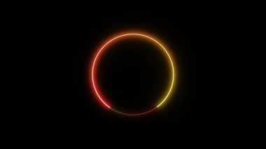 Boş yuvarlak şekilli neon geometrik 4k animasyon. rs_1252