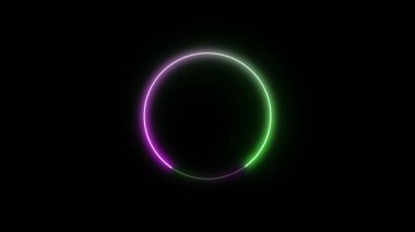 Boş yuvarlak şekilli neon geometrik 4k animasyon. rs_1253