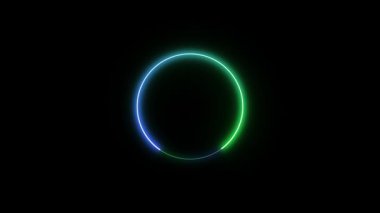 Boş yuvarlak şekilli neon geometrik 4k animasyon. rs_1254