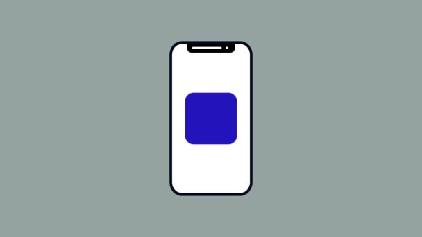 Yen Işareti Grafiklerinde Akıllı Telefon Görüntüsünün Animasyon Logotip Arka Planı — Stok video