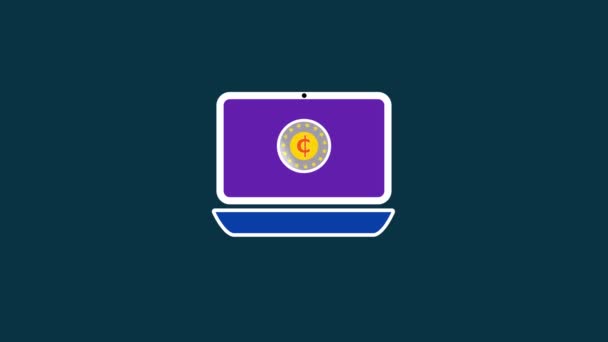 Fundo Logotipo Animado Exibição Laptop Gráficos Símbolo Sinal Cedi Rs_942 — Vídeo de Stock