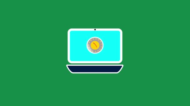 Fundo Logotipo Animado Exibição Laptop Gráficos Símbolo Sinal Rupia Bengali — Vídeo de Stock