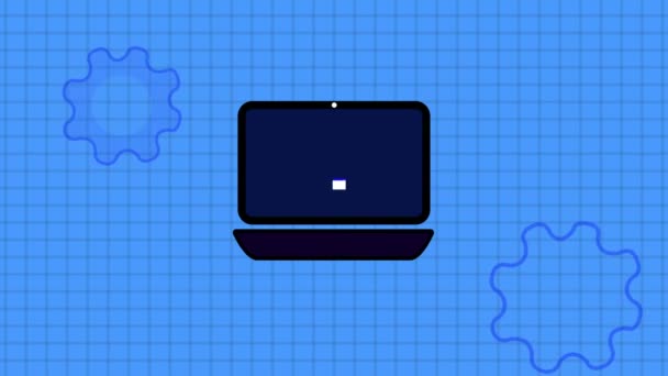 Логотип Текстовой Анимации Цифровой Технологии Уведомления Страницу Сообщения Дисплее Ноутбука — стоковое видео
