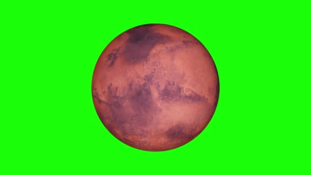 Planeta Mars Zielonym Tle Animowana Planeta Mars Widoki Kosmosu Marsjańska — Wideo stockowe