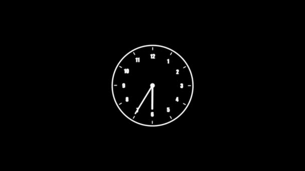 Упрощенный Дизайн Цифровых Круглых Часов Анимацией Времени Rs_1078 — стоковое видео