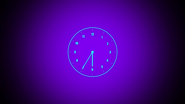 Простий Дизайн Цифровий Круглий Годинник Охоплює Час Анімації Фону Rs_1077 — стокове відео