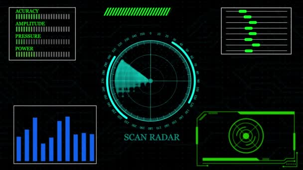 Informações Diferentes Mostrando Tela Radar Exibir Fundo Animado Rs_1143 — Vídeo de Stock
