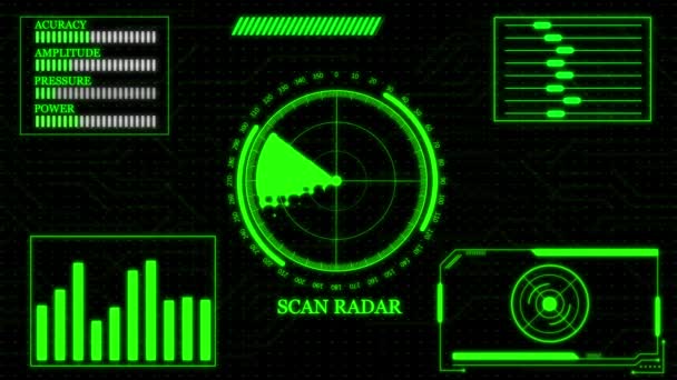 Informações Diferentes Mostrando Tela Radar Exibir Fundo Animado Rs_1144 — Vídeo de Stock