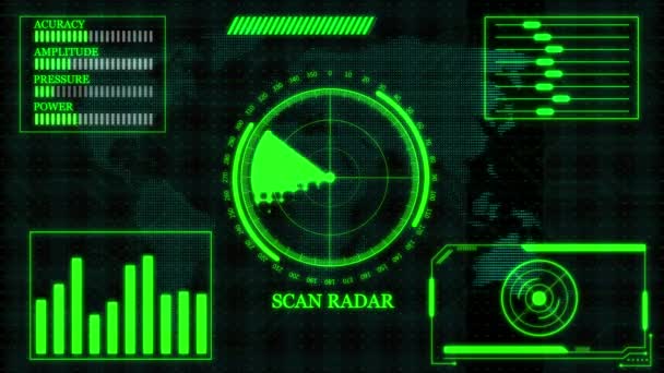 Informações Diferentes Mostrando Tela Radar Exibir Fundo Animado Rs_1145 — Vídeo de Stock