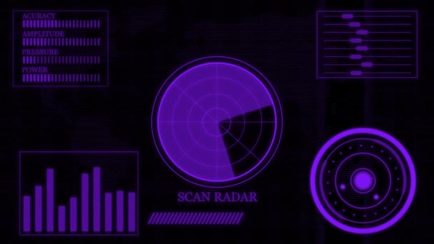 Différentes Informations Montrant Écran Radar Écran Fond Animé Rs_1151 — Video