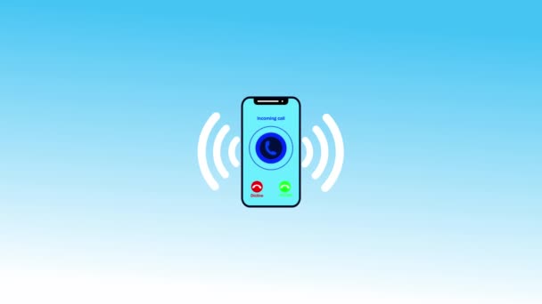 Incoming Call Concept Mobile Phone Screen Animation Background Rs_1191 — Stock Video