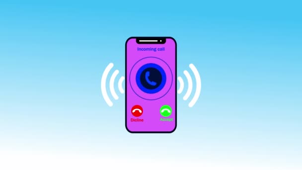Концепция Входящих Звонков Фоне Анимации Экрана Мобильного Телефона Rs_1192 — стоковое видео