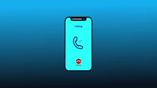 Εισερχόμενη Έννοια Κλήσης Στην Οθόνη Phone Καλώντας Έννοια Animation Rs_1214 — Αρχείο Βίντεο