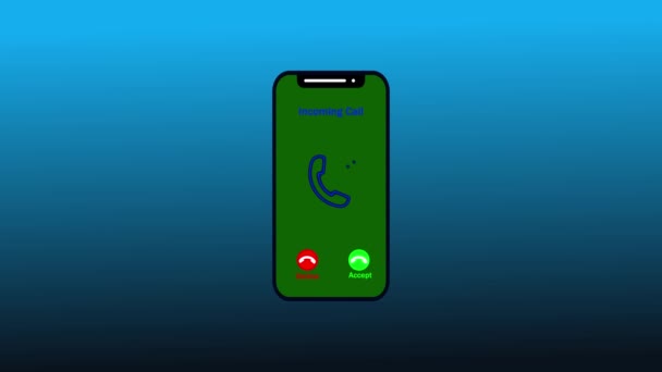 Incoming Call Concept Phone Display Вызывая Концепцию Анимации Rs_1215 — стоковое видео