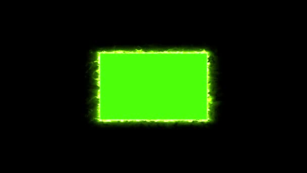 Rectángulo Brillante Forma Colorida Sol Llama Fondo Animación Geométrica Neón — Vídeo de stock