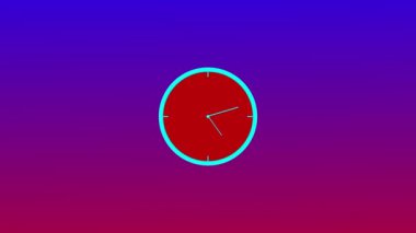 Renkli arka planda izole edilmiş daire saat, basit saat animasyonu. 1446 rupi.