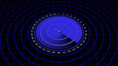 Dijital mavi gerçekçi radar. Hedefler aranıyor. Hava araması. rs_1464