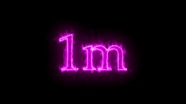 Renkli ışıklar parlayan numara 1 m Fiery stili 4k animasyon oluşturur. rs_1508