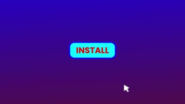 İmleç imleci fare hareketi arkaplanı tarafından bilgisayar ekranında INSTAL tuşuna basıldı. rs_1513