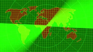 Dijital teknoloji dünya haritası animasyonunu tarıyor. Renkli dünya haritası animasyonu. rs_1601