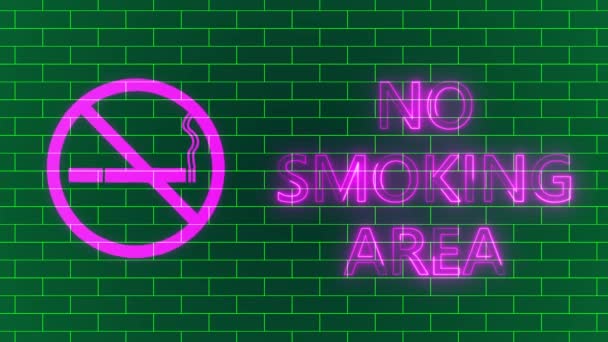 Smoking Area Text Stone Wall Glowing Animation Background Rs_1306 — Stock Video