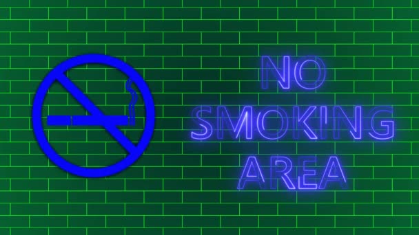 Текст Каменной Стене Запрещающий Курение Светящийся Анимационный Фон Rs_1307 — стоковое видео