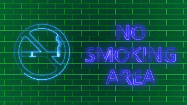 Текст Каменной Стене Запрещающий Курение Светящийся Анимационный Фон Rs_1308 — стоковое видео