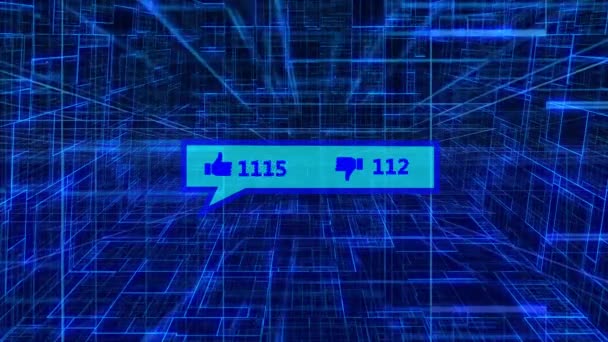 Animerade Kommentarer Och Liknande Ikoner Med Siffror För Sociala Medier — Stockvideo