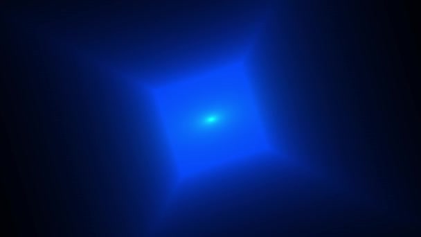 レンズフレアが動く明るい光 スポットライトビームで青の背景 — ストック動画