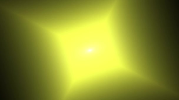 レンズフレアが動く明るい光 スポットライトビームと黄色の背景 — ストック動画