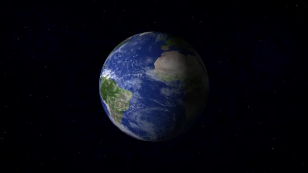 Země Viděna Vesmíru Pomalu Točí Dne Noc — Stock video