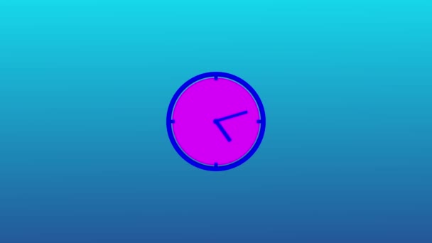 Круговые Часы Изолированы Цветном Фоне Простые Часы Анимированы 1441 — стоковое видео