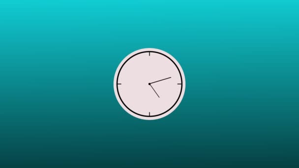 Horloge Cercle Isolé Sur Fond Coloré Horloge Simple Animée 1448 — Video