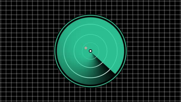 Digitální Modrý Realistický Radar Terči Monitoru Při Hledání Letecká Prohlídka — Stock video