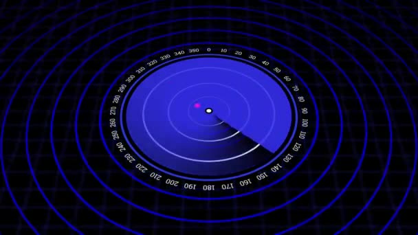 Digital Blue Realistic Radar Targets Monitor Searching Air Search Rs_1464 — Stock Video