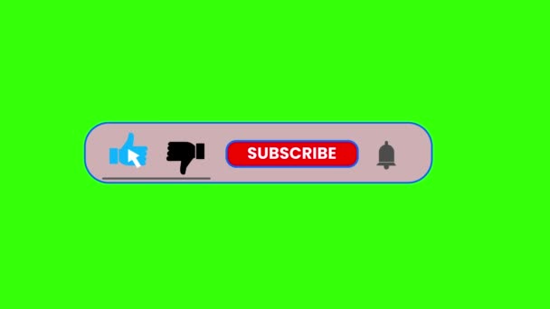 订阅在绿色屏幕背景上动画的铃铛图标符号 Rs_1482 — 图库视频影像