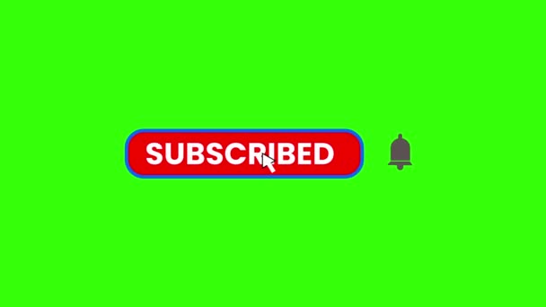 Abonnieren Mit Glockensymbol Symbol Animiert Auf Grünem Hintergrund Rs_1483 — Stockvideo