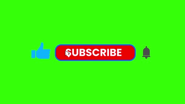 Subskrybuj Symbol Dzwonka Animowany Zielonym Tle Ekranu 1485 — Wideo stockowe