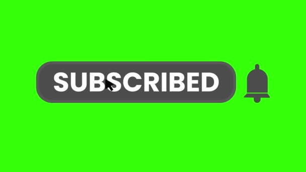 Abonnieren Mit Glockensymbol Symbol Animiert Auf Grünem Hintergrund Rs_1488 — Stockvideo