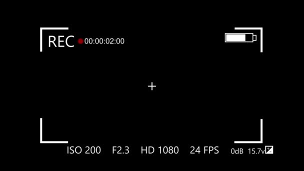 Câmera Gravando Quadro Fundo Preto Interface Câmera Tela Gravação Rs_1491 — Vídeo de Stock