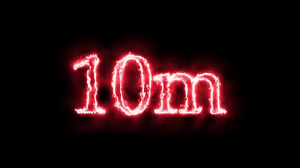 Kleurrijke Lichten Vormen Lichtgevende Numerieke 10M Fiery Stijl Animatie Rs_1510 — Stockvideo