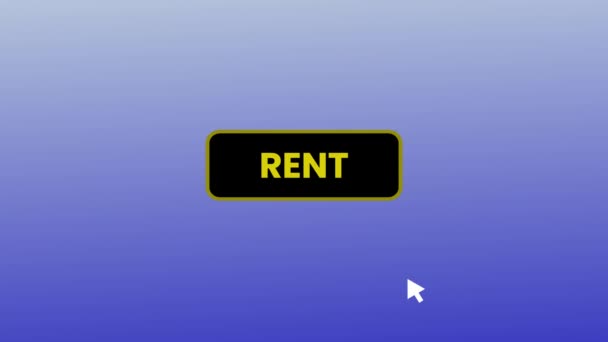 Rent Button Pressed Computer Screen Cursor Pointer Mouse Motion Background — Stock Video
