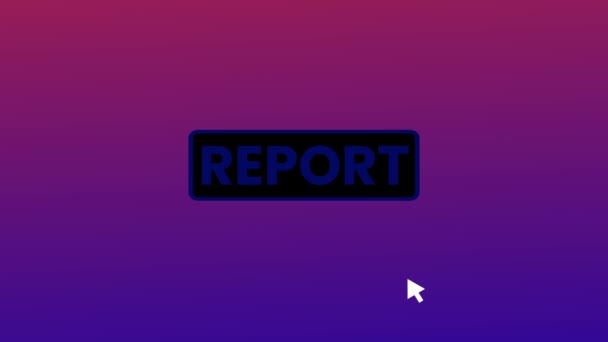 Кнопка Report Нажата Экран Компьютера Курсором Мыши Движения Фона Rs_1529 — стоковое видео