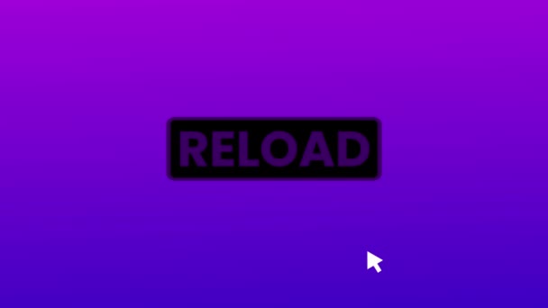 Reload Button Pressed Computer Screen Cursor Pointer Mouse Motion Background — Stock Video