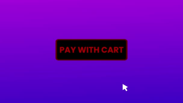 Оплата Помощью Кнопки Cart Нажатой Экране Компьютера Курсором Мыши Движения — стоковое видео